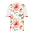 thumbnail image 7 of Patlollav Summer Tops Clearance Woman Causal V-Neck Vintage Print Blouse Short Sleeve T-Shirt, 7 of 7