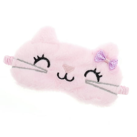 Vocoste 1 Pc Pink Cat Cartoon Sleep Mask Soft Eye Shade Cover for Rest 7.87"x4.72"