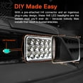 thumbnail image 4 of TRUE MODS 2pc 4x6 LED Headlights [45W] [H4 Socket] [Chrome-Finish] [High/Low Sealed Beam] H4652 H4666 H6545 H4651 H4656 4x6 LED Headlight for Peterbilt Kenworth Trucks Ford Van & More, 4 of 8