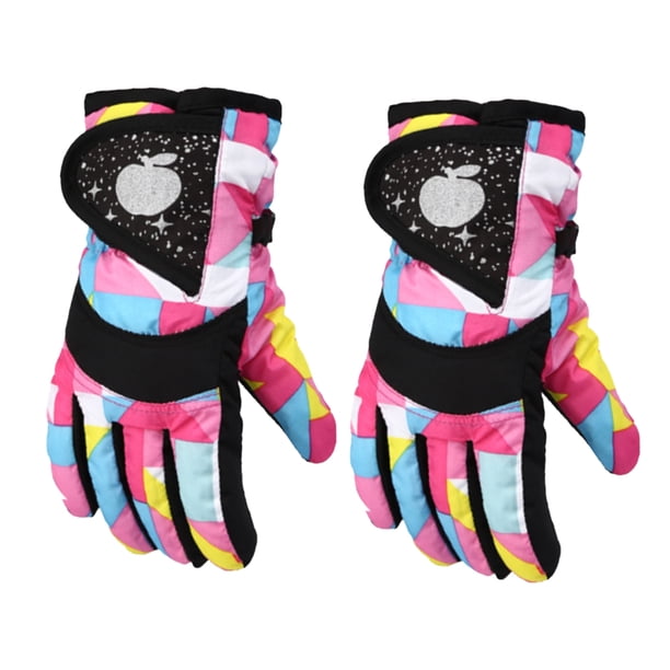 Inteprter 2 piezas de guantes de nieve para niños, antideslizantes, cálidos, impermeables, prácticos mitones de rendimiento, suministros para exteriores Type3 NO3 Inteprter HA059843-10B