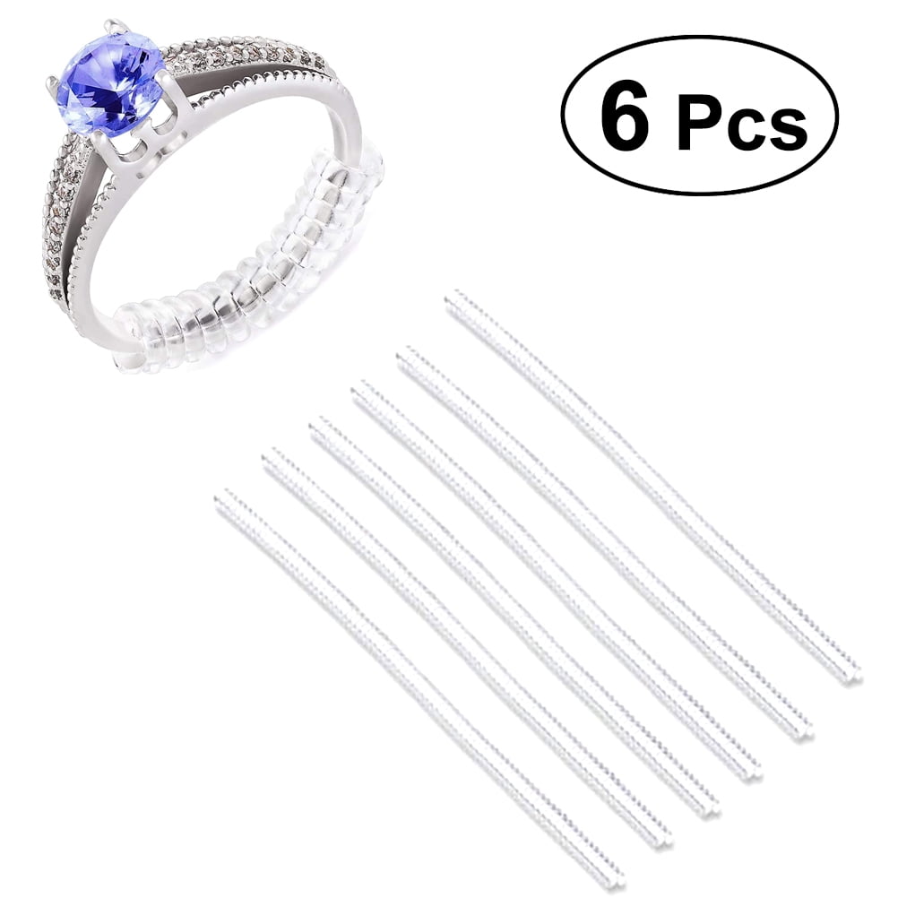 PINXOR Ring Size Adjuster, 6 Pcs Invisible Ring Size Adjuster TPU Ring Guard Clear Ring Size Reducer for Loose Rings(Thin), Adult Unisex, Size: 1.2