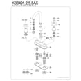 thumbnail image 3 of Kingston Brass KB3498AX Restoration Two-Handle 2-Hole Deck Mount Bar Faucet in Brushed Nickel, 3 of 5