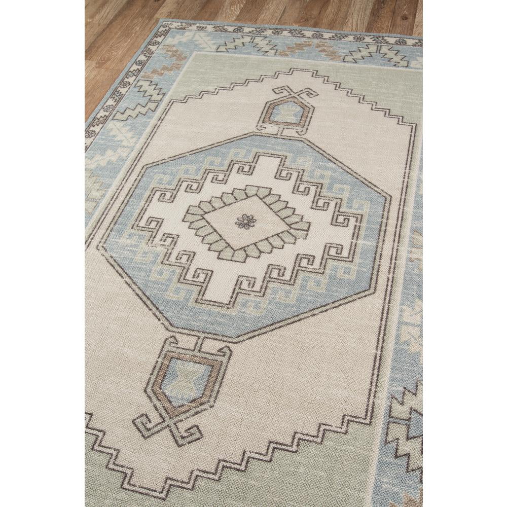 Momeni Anatolia Wool and Nylon Machine Made Light Blue Area Rug 6'6" X 9'