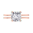 thumbnail image 4 of Miami - Moissanite Cushion Cut Lab Diamond Solitaire Engagement Ring With Double Band, 4 of 5