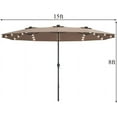 thumbnail image 2 of AEGFKD 15 Ft Double Sided Patio Umbrella with Solar Lights, Extra Large Rectangle Outdoor Umbrella with 36 LED Lights & Crank Handle for Deck, Poolside, Garden, Backyard (Tan), 2 of 10