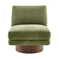 thumbnail image 3 of NPD Furniture Zenda Fabric Swivel Accent Chair w/ Wooden Base in Green, 3 of 16