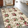 thumbnail image 3 of Boho Pink Red Floral Area Rug 3x5 Washable Rug Non Slip Farmhouse Vintage Flower Green Leaf Large Area Rug Indoor Floor Carpet for Entryway Bedroom Kitchen Living Room Home Office Dining Room Nursery, 3 of 8