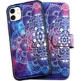thumbnail image 6 of for iPhone 11 Case Folio Flip Cover with Credit Card Holder 2-in-1 Wallet ID Slot Women Girl Detachable Hybrid Protective Slim Hard Shell Magnetic PU Leather for iPhone 11 Mandala Violet, 6 of 15