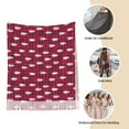 thumbnail image 6 of Cauagu white Tree red plaid Print Women Wrap Shawl tassels Scarves Retro Scarf 77.6"X28.3", 6 of 8