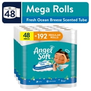 Angel Soft 2-Ply Toilet Paper, Fresh Ocean Breeze Scented Tube, 48 Mega Rolls, 320 Sheets Per Roll