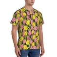 thumbnail image 2 of Vsdgher Tulips Flowers Print Men's Dry Fit Mesh Athletic Shirts Moisture Wicking Tennis T-Shirt Tops, 2 of 9