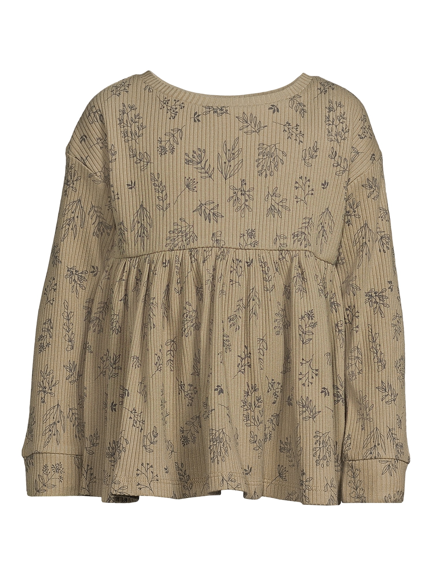 easy-peasy Toddler Girl Long Sleeve Babydoll Top, Sizes 12 Months-5T