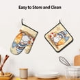 thumbnail image 6 of Xecao Hello Summer Cute Gnome Pattern Oven Mitts and Pot Holders Sets Heat Resistant Silicone Oven Mittens Extra Thicken Long Kitchen Cotton Oven Glove for Cooking, 6 of 7