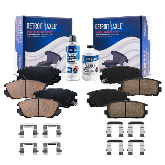Detroit Axle - Brake Pads Kit for Chevy Equinox GMC Terrain 2010 2011 2012 2013 2014 2015 2016 2017, 4 Front & Rear Ceramic Brake Pads Replacement