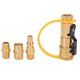 thumbnail image 1 of Adaptador de conexión rápida de propano RV, válvula de cierre de 1/4 de pulgada y enchufe completo para manguera de propano, 1 of 8