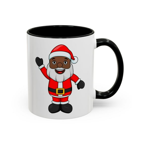 Black Santa Accent Mug by Inclusive Christmas
