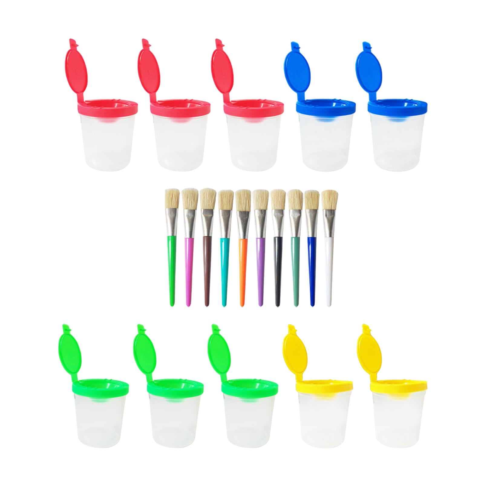 Tachiuwa Paint Cup and Brush Set Art Supplies Tools Easy to Clean Paint Containers for Painting Watercolor DIY Project Home