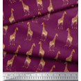 thumbnail image 2 of Soimoi Pink Poly Georgette Fabric Dot & Giraffe Animal Decor Fabric Printed BTY 52 Inch Wide, 2 of 3