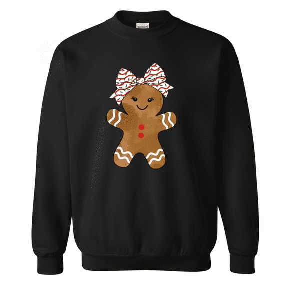 Sweet Style Gingerbread Girl Christmas Holiday Cookie Art Sweatshirt, up to size 5XL