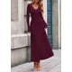 thumbnail image 3 of Vestido Largo de Mujer PRETTYGARDEN Burdeos de Punto Acanalado Talla L, 3 of 8
