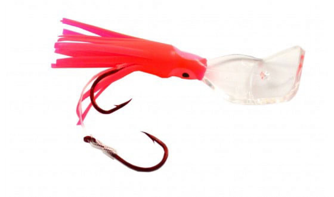 Mack's Lure Wiggle Hoochie 72" 40lb Mono 2 4/0hks Hot Pink Glow 4"