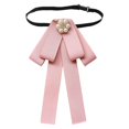 thumbnail image 1 of Corbata de lazo preanudada para mujer, elegante para eventos formales, versátil y sin arrugas. Rosa, 1 of 9