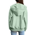 thumbnail image 6 of WTXUE Womens Zip Up Hoodies Sweatshirt Jacket Cute Lightweight Jackets Trendy Hooded Workout Fall with Pockets Oversized Sweatshirt Open Front Cardigan Long Sleeve Blouses Casual Tops Light Green 3Xl, 6 of 7