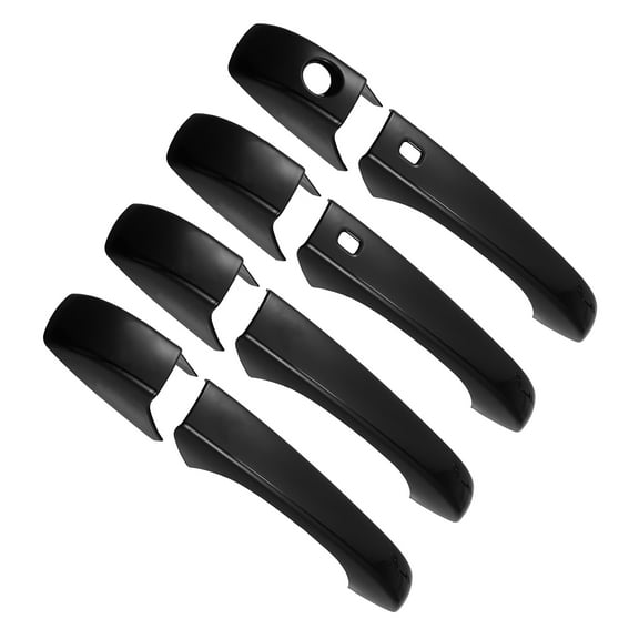 Unique Bargains 8pcs ABS Exterior Side Door Handle Cover Trim for Dodge Durango 2011-2021 Black with Smart Key Hole