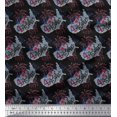 thumbnail image 1 of Soimoi Black Poly Georgette Fabric Text,Star & Firecrackers Party Print Sewing Fabric Yard 42 Inch Wide, 1 of 3