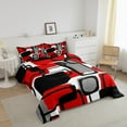 thumbnail image 3 of Erosebridal Geometric Sqare Comforter Sets Queen Size,Abstract Artwork Bedding Queen Comforter Set,Rectangle Decor,Reversible,Breathable,3 Pieces, 3 of 8