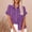 31-Purple, variant on SELONE Cute Oversized T Shirts for Women Short Sleeve Tops Blouses Regular Fit T Shirts Pullover Tees Tops Solid T-Shirts V Neck Tops Blouses Button Up Button Down T Shirts Breathable Purple XXXXL