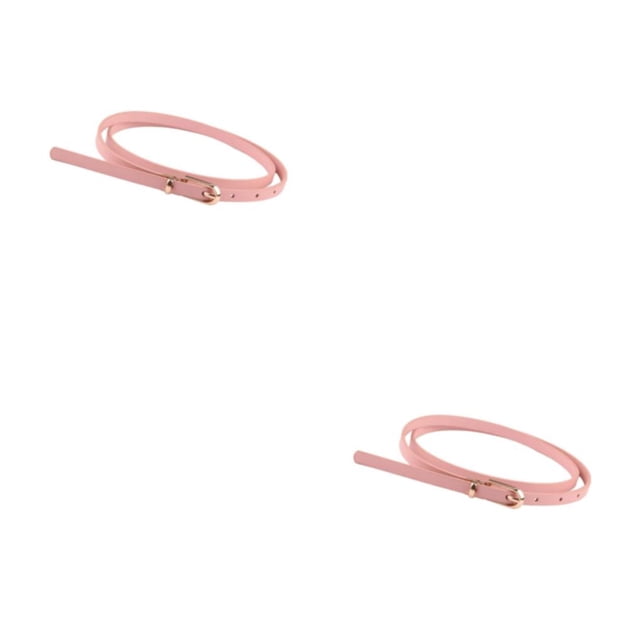 ZLight Ceinture ple pour Femmes Ceinture Intemporelle pour le Travail Ou les Loisirs Style Ceinture Réglable Bretelles de Robe en PU Ceinture de Taille Costumes Rose 2ensemble