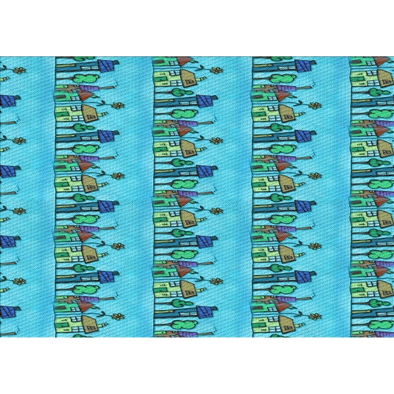 Ahgly Company Indoor Rectangle Patterned Deep-Sea Green Area Rugs, 6' x 9'