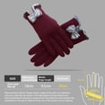 thumbnail image 2 of Guantes cálidos de invierno para mujer con dedos sensibles al tacto con texto en pantalla, guantes resistentes al viento con forro de lana, 2 of 5