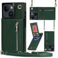 thumbnail image 1 of For Iphone 14 Cross-Body Zipper Square Phone Case With Holder (Green),iPhone 15 Pro, 1 of 6