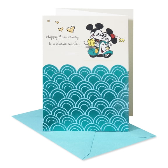 American Greetings Disney's Mickey and Minnie Mouse Anniversary Card for Couple (Classic Love)