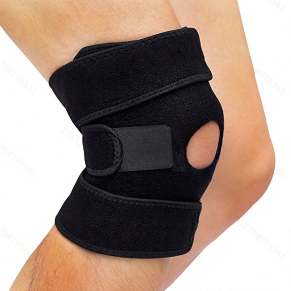 Adjustable Open-Patella Knee Brace, Black, 1 Pack (Unisex)