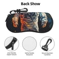 thumbnail image 3 of KLL Astronaut Cosmic Rainbow Print Eyeglass Case for Men & Women's Classy Travel Eyewear Holder Case Zipper Eyeglasses Case With Hook, 3 of 6