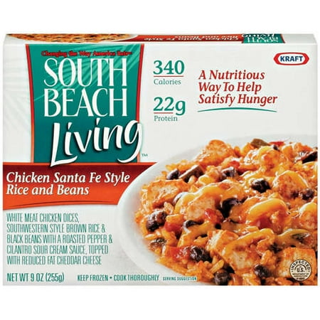 South Beach Living Frozen Entrees: Santa Fe Style Rice & Beans Chicken, 9 oz