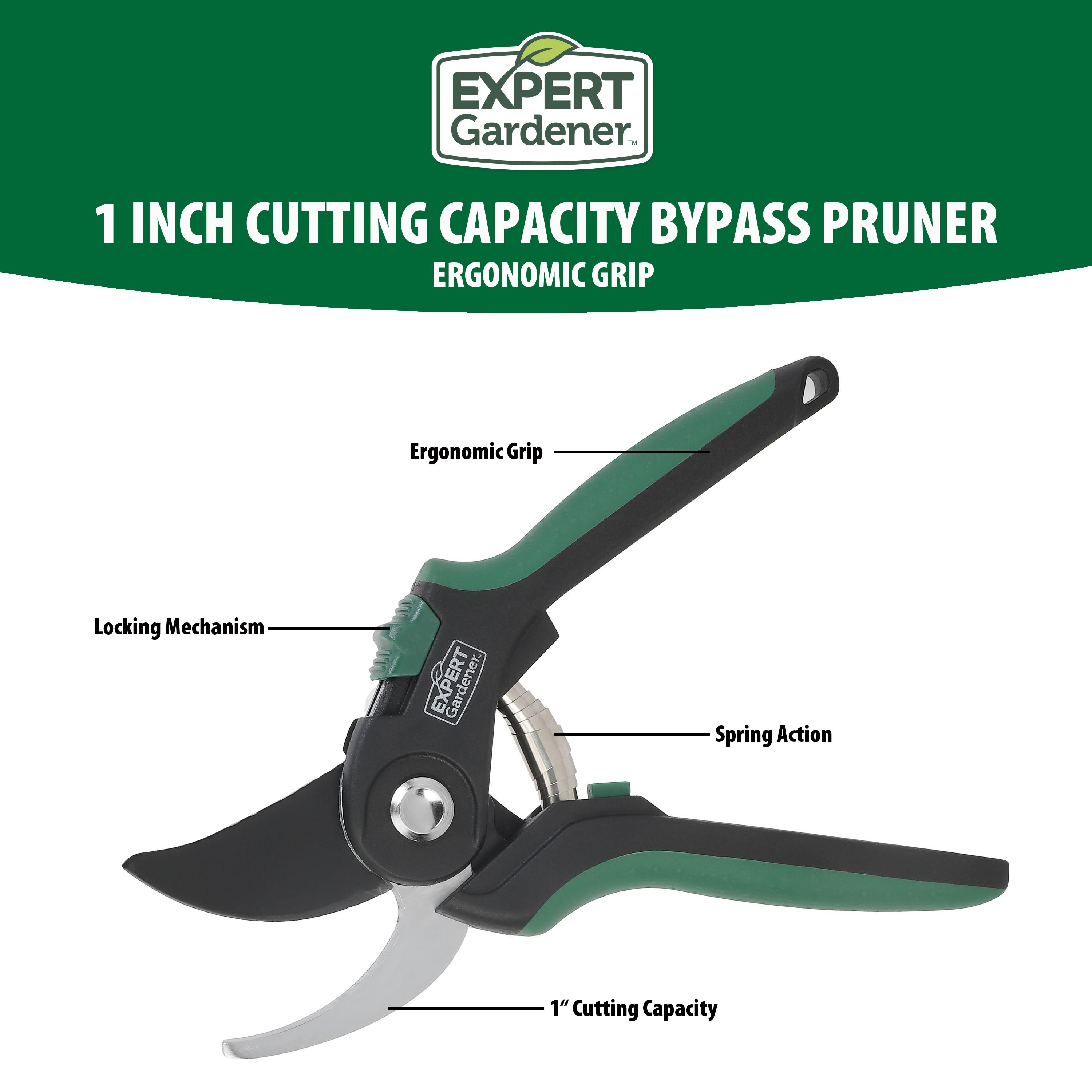 Expert Gardener Bypass Pruner with 1-Inch Cut Capacity photo 2