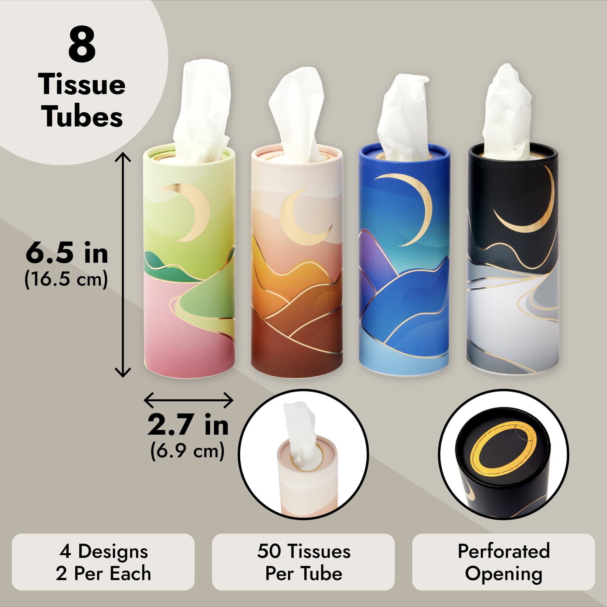  Car Tissue Tube, Cylinder Tissue Box Diameter 2.75