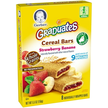 Gerber Cereal Bars, Strawberry Banana, 5.5 oz