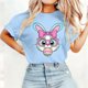 thumbnail image 2 of TaTaai Women's Cotton Easter Graphic T-Shirt Short Sleeve Crew Neck Loose Fit Casual Summer Chic Tee Family Daily Work Vacation Gift, 2 of 5