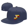 thumbnail image 4 of DouZhe Flat Brim Cap Snapback Hat, Uganda Geography Map Flag Prints Adjustable Blue Adult Baseball Cap, 4 of 6