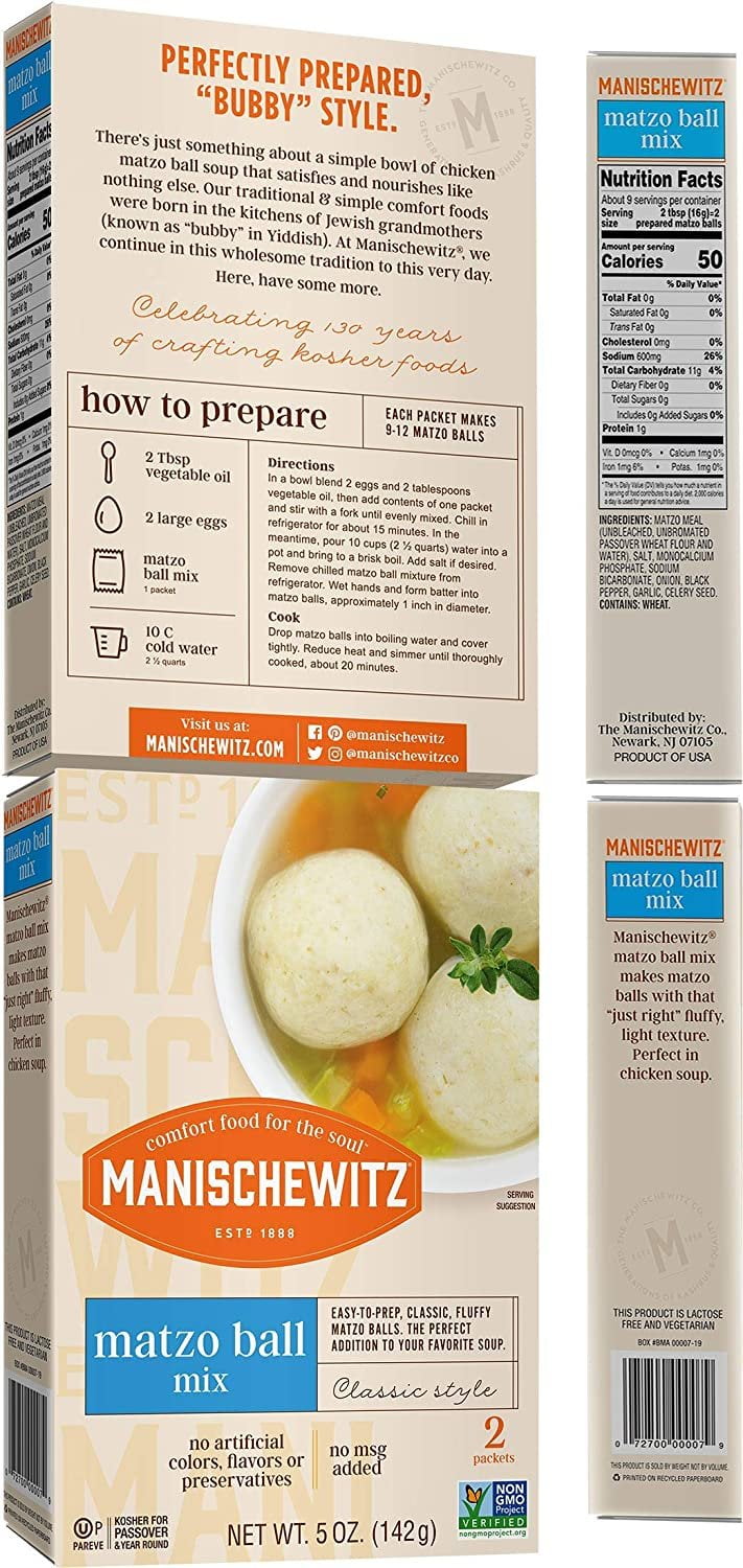 Buy Manischewitz Matzo Ball Soup Mix Variety Pack Includes 2 Matzo