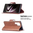 thumbnail image 2 of Wallet Case for Samsung S22 Ultra, Retro Solid Color Premium Leather Credit Card Holder Wallet RFID Blocking Case with Wrist Strap Stand Magnetic Flip Cover for Samsung Galaxy S22 Ultra, Brown, 2 of 9