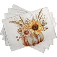 thumbnail image 2 of Fall Placemats 12x18 Inch Set of 4 Autumn Harvest Pumpkin Sunflower Flowers Wheat Leaf Table Mat Seasonal Farmhouse Country Washable Linen Place Mats for Dining Table Kitchen Decor, 2 of 6