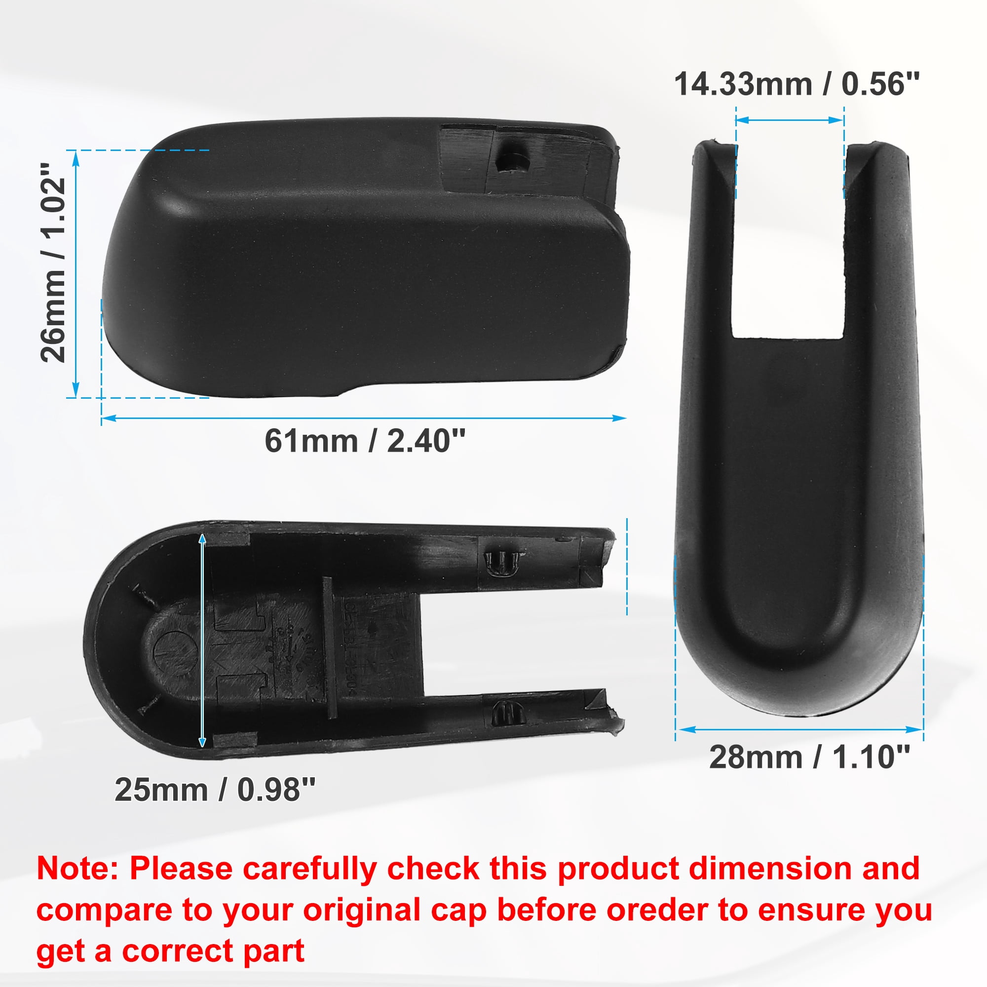 Unique Bargains Rear Wiper Arm Nut Cover Cap for Honda Odyssey 1-Pack Black