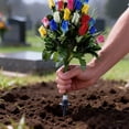 thumbnail image 3 of Sympathy Silks Cemetery Flowers Gravesite Flowers Red Lilies With White Daisies And Red Roses (1) Bouquet, 3 of 5