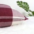 thumbnail image 5 of PiccoCasa 2Pcs Buffalo Check Plaid Throw Pillowcases Cotton Linen Cushion Covers Red White 18"x18", 5 of 8